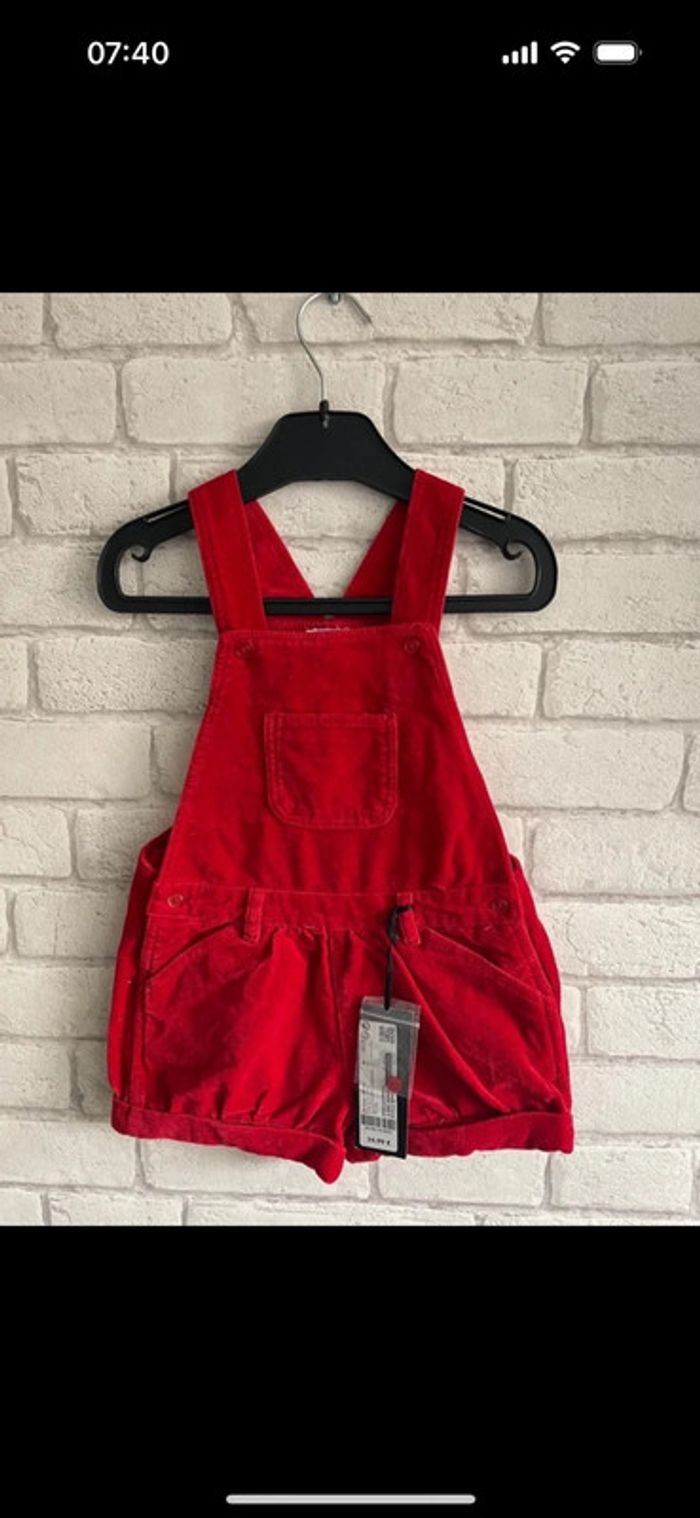 Salopette velours bout chou taille 24 mois neuf