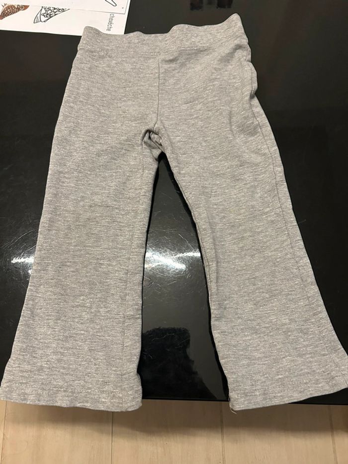 Pantalon élastique gris Lisa rose 3 ans