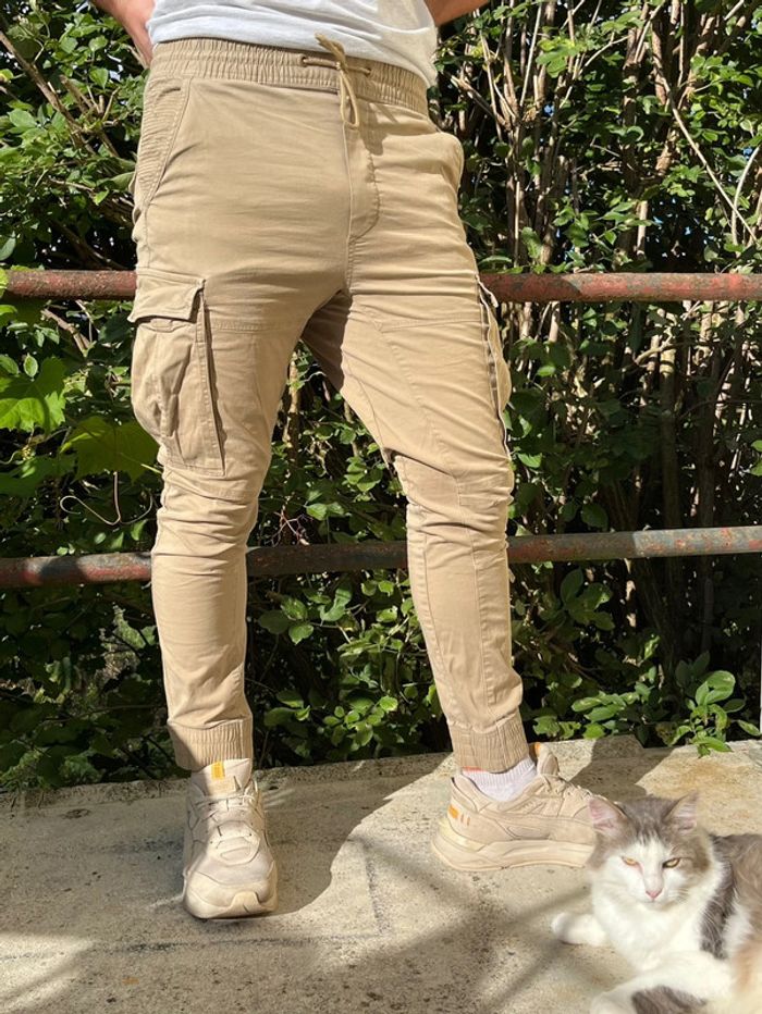 Cargo beige plusieurs poches - photo numéro 6