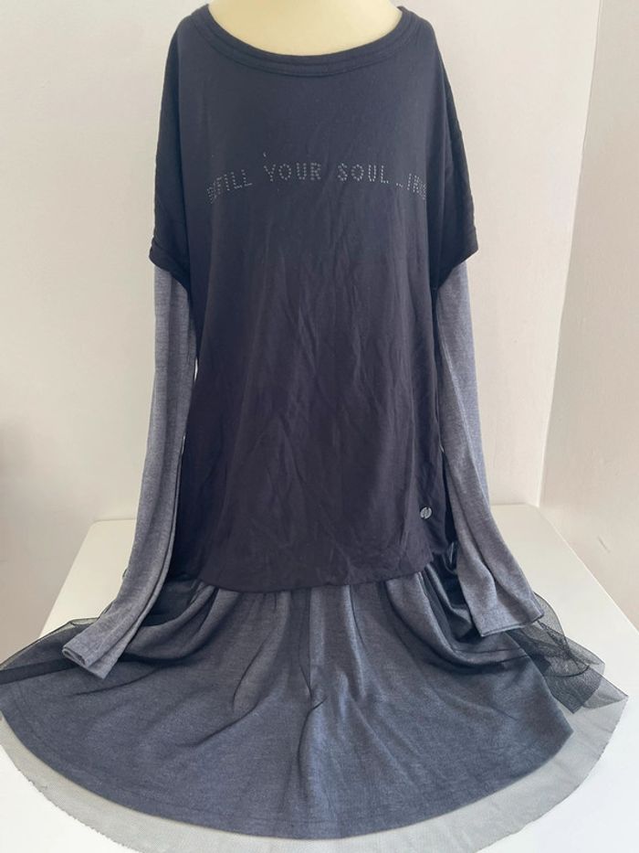Robe grise et noir fille