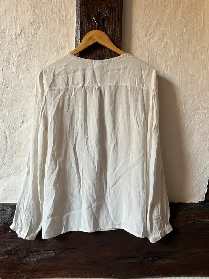 Blouse blanche élégante en soie - Caroll - taille 40 - photo numéro 2