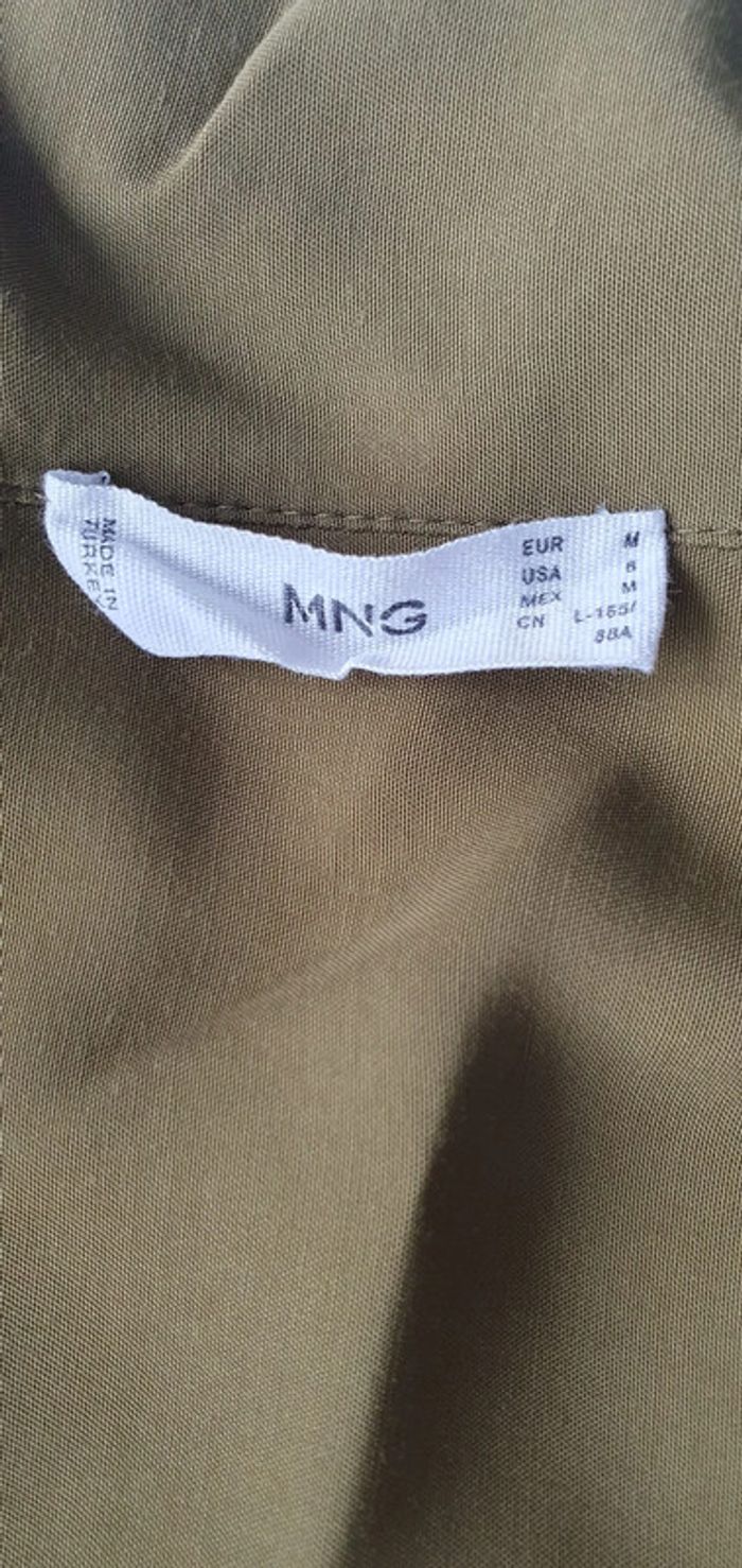 Mango - chemisier kaki col mao - photo numéro 2