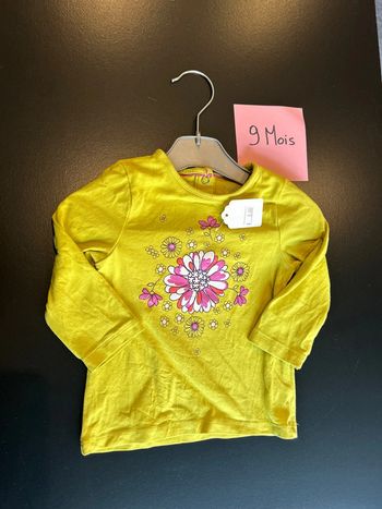 Teeshirt manche longue vert fleuri