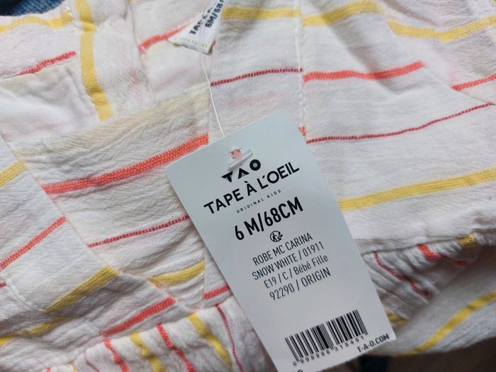 Robe à rayures Tape à l'œil Taille 6 mois - photo numéro 4
