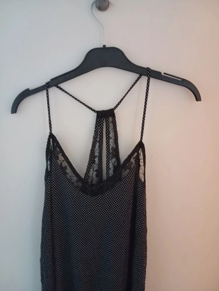 Débardeur dentelle noir à pois taille S - photo numéro 2