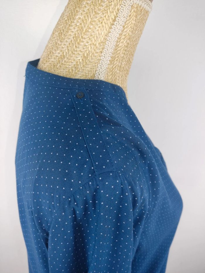 Blouse manches longues bleu marine à pois blancs taille 38 Esprit - photo numéro 7