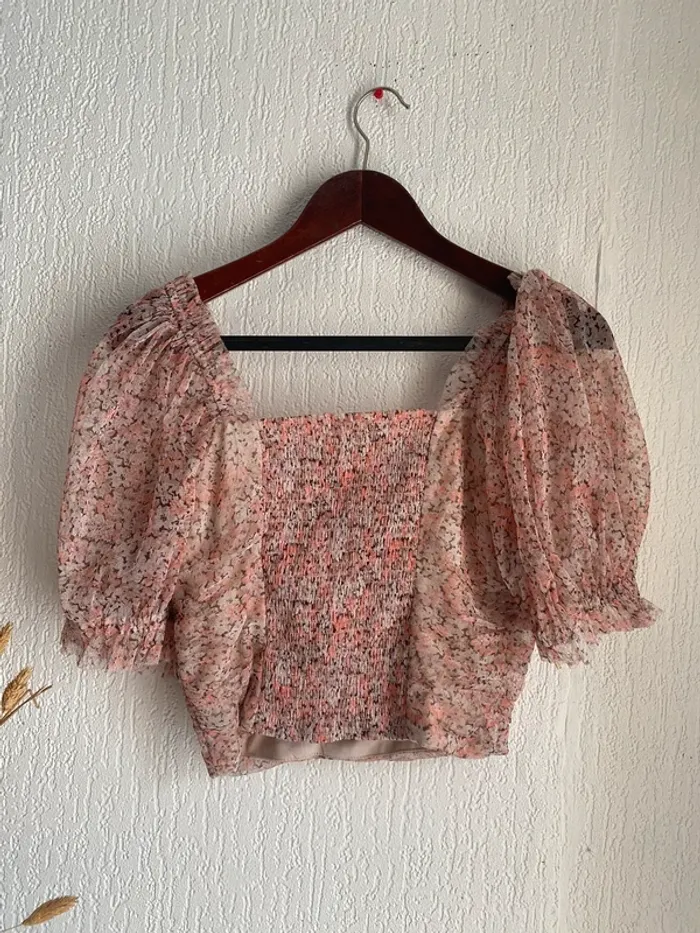 Top h&m taille 40 L fleurie - photo numéro 4