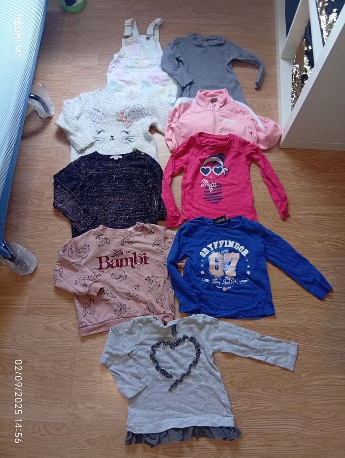 Lot 9 pulls fille 4-5A