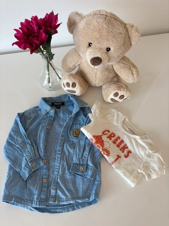Chemise en jeans et t-shirt 6 mois