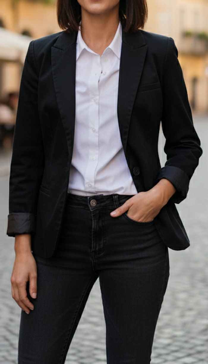 Blazer Pimkie Noir Basique Chic - Taille 36 (S) - photo numéro 1