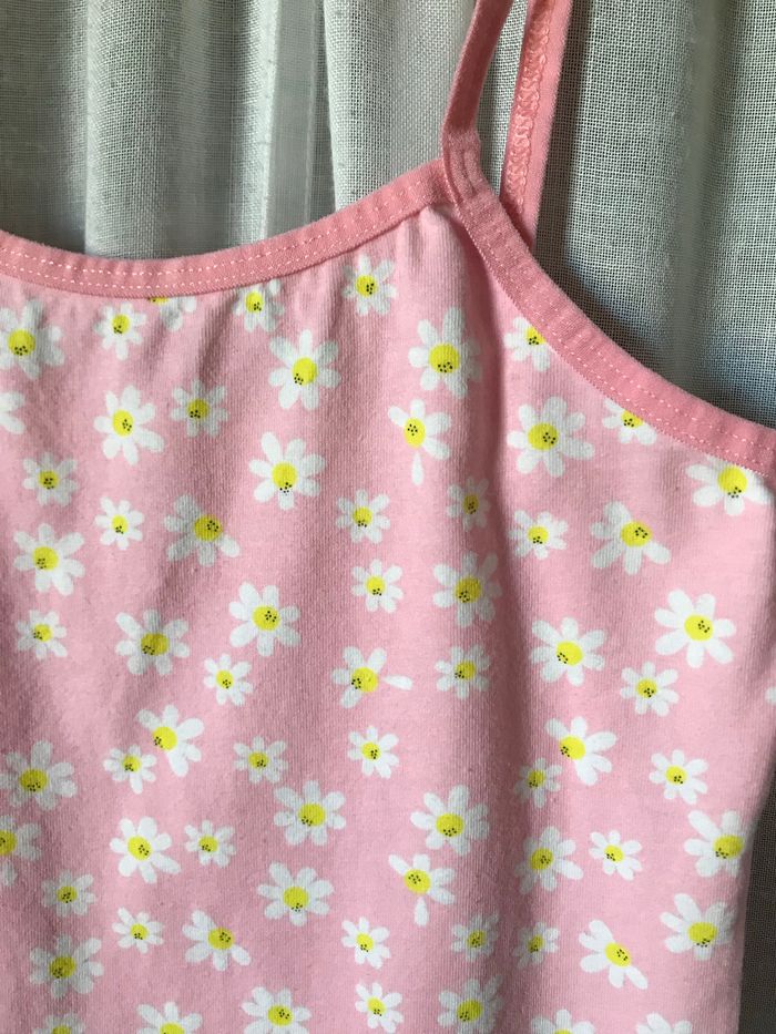 T-shirt tricot de corps rose à pâquerettes 7-8 ans zeeman - photo numéro 2