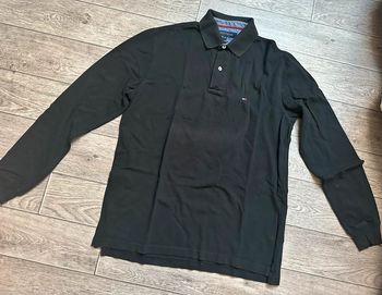 Polo manches longues noir Tommy Hilfiger S
