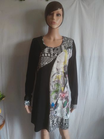 Robe manches longues bi-motifs T. XXL _ For Her Paris
