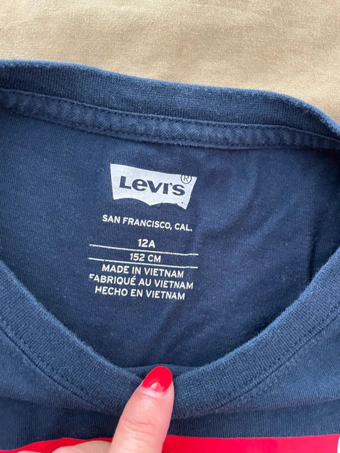 T-shirt Levi's bleu marine manches longues 12 ans - photo numéro 2
