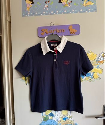Tee shirt polo bleu marine à manches courtes Tommy Hilfiger, taille Xs 