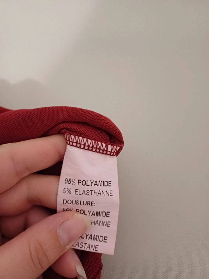 Blouse chic Bordeaux avec dentelle Capsule taille S 36 - photo numéro 11