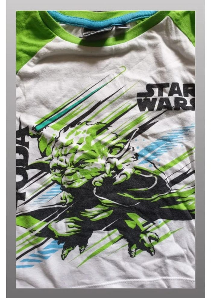Tee-shirt Star Wars Yoda blanc/vert garçon 4 ans - photo numéro 2