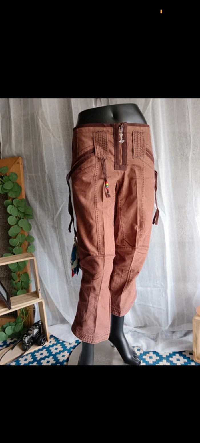 Marithé et François Girbaud | Pantalon court marron | t 34 - photo numéro 6