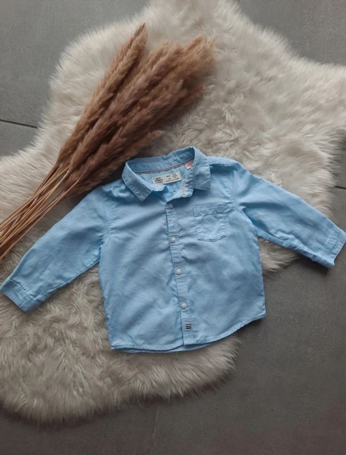 Chemise bleue 6/9 mois Zara - photo numéro 2