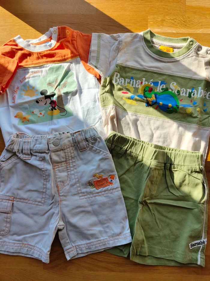 2 ensembles short+ t-shirt 6 mois