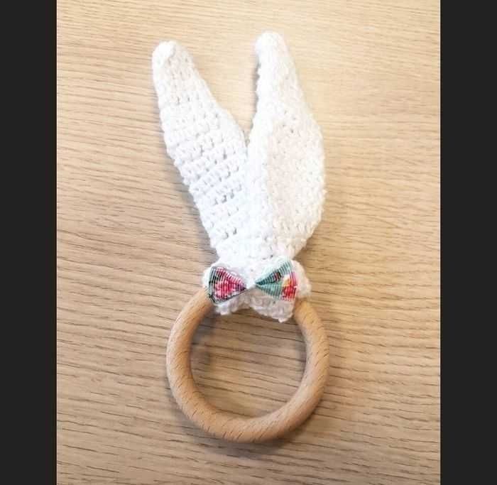 Coffret naissance attache tétine anneau dentition chaussure ballerine fait main crochet coton bio bébé prématuré fabrication française - photo numéro 4