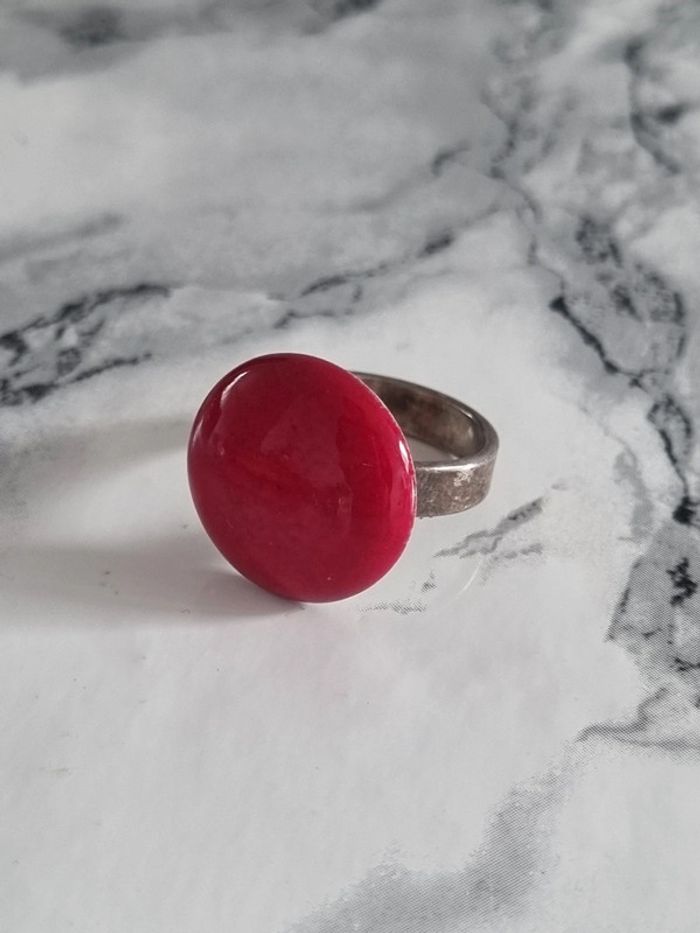 Bague ronde rouge - photo numéro 3