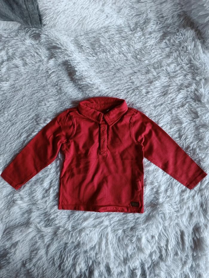 Polo manches longues rouge T. 23 mois Orchestra