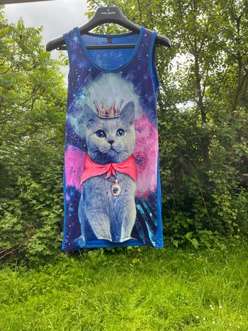 Top tee shirt manche marcel Chat Roi