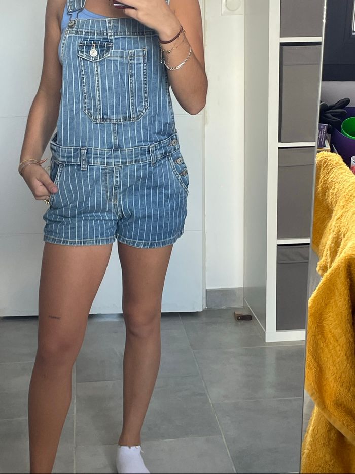 Salopette short rayé - photo numéro 2