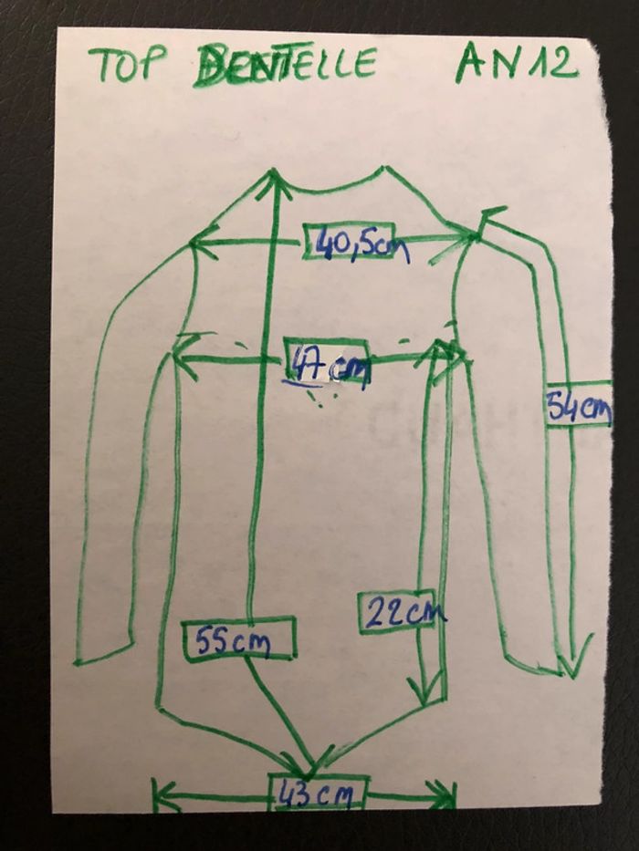 AN12:Haut en dentelle vintage noir chiné blanc T38/40 - photo numéro 10