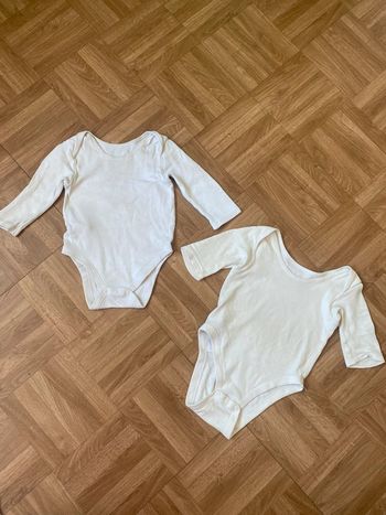 Lot de 2 body à manches longues blanc 6/9 mois Primark