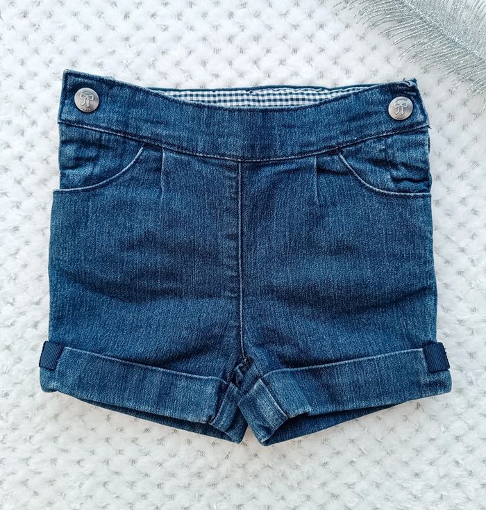 🔸 Short Jean Jacadi Stretch Fille 6 Mois🔸 - photo numéro 2