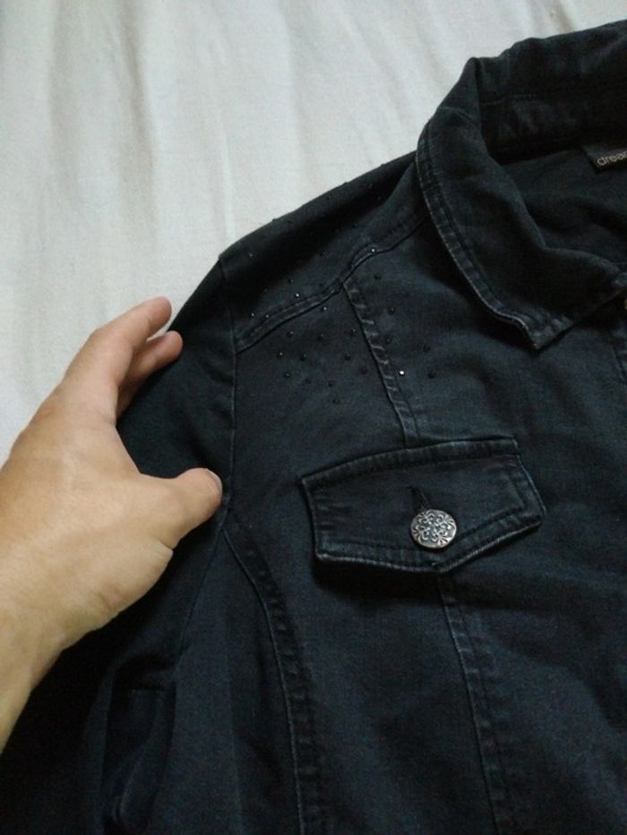 Veste en jean rétro Dreamstar noir Taille M-L - photo numéro 2