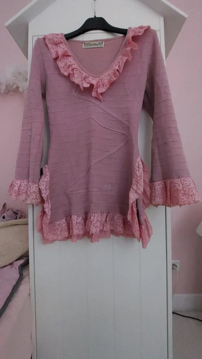 Superbe pull tunique vintage Carolina taille 2 - photo numéro 9