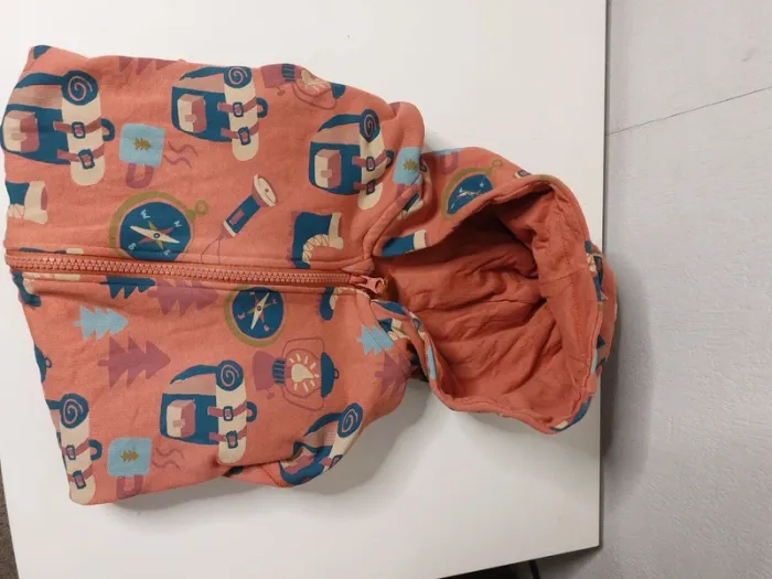 Veste avec capuche orange imprimé "Du pareil au même" - photo numéro 4
