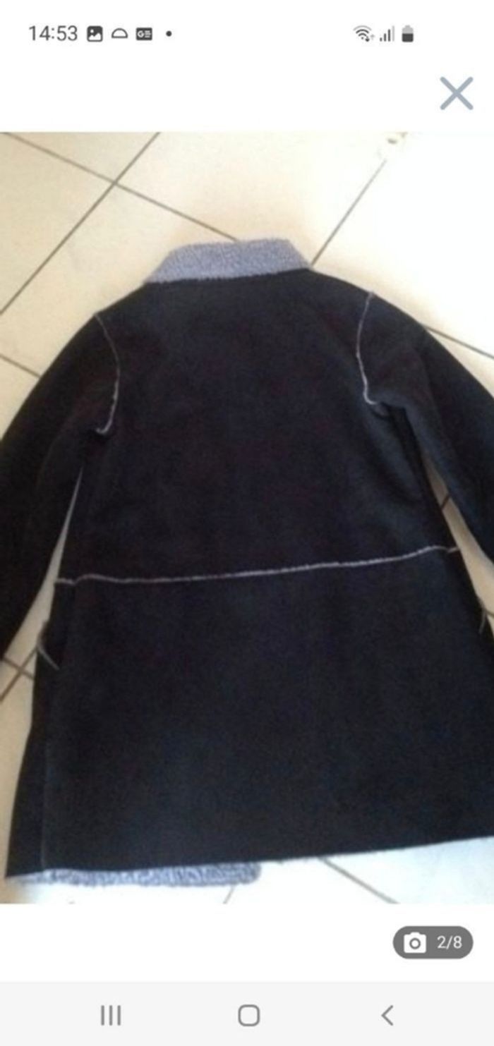 Manteau noir imitation peau 10 ans - photo numéro 2