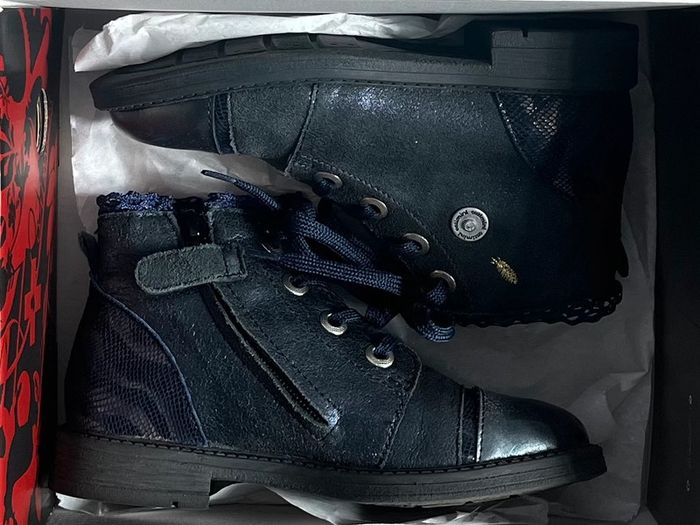 Bottines en cuir à lacets et scratch avec fermeture Catimini P-29 - photo numéro 3