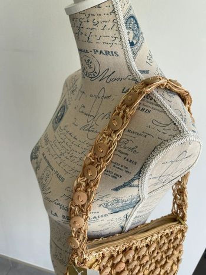 Petit sac raphia (21x30cm) beige - photo numéro 4