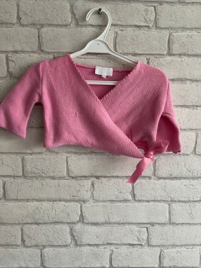 Gilet court cache cœur poème taille 6 mois