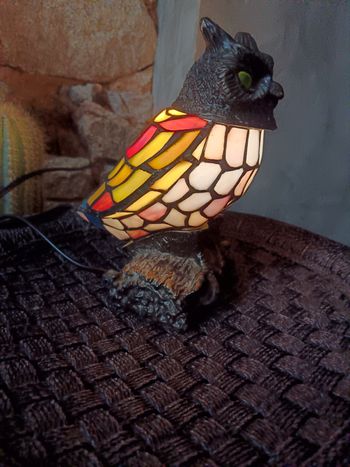 Lampe hibou Tiffany 