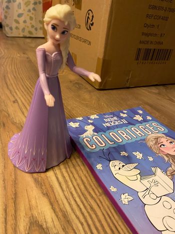 Lot figurine et livre coloriage reine des neiges