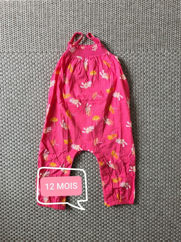 Combinaison légère rose fuchsia - 12 mois