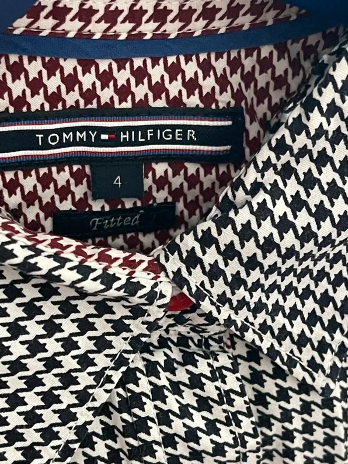 Chemise en coton originale motif pied de poule Tommy Hilfiger en parfait état taille 4 US (36 FR) - photo numéro 7