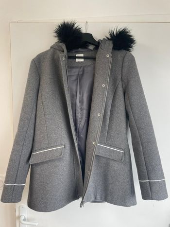 Manteau gris mi long en laine Karl Marc John