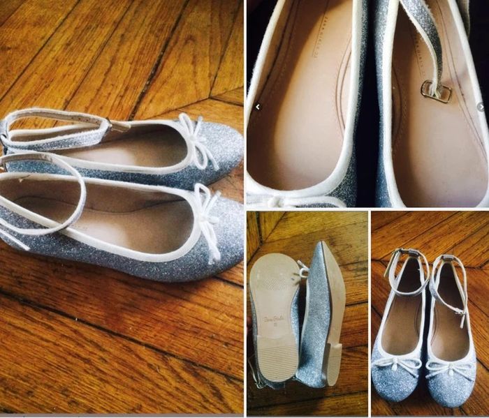 NEuves! Superbes ballerines grise pailletés ZARA T33 - photo numéro 4