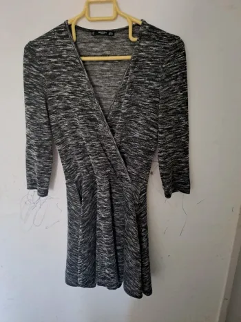 Robe cache cœur grise Mango Taille S