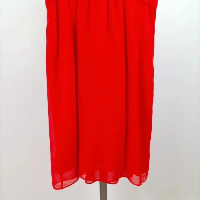 Robe rouge Naf Naf décolleté dentelle taille 36 – fluide et féminine A1049 - photo numéro 4