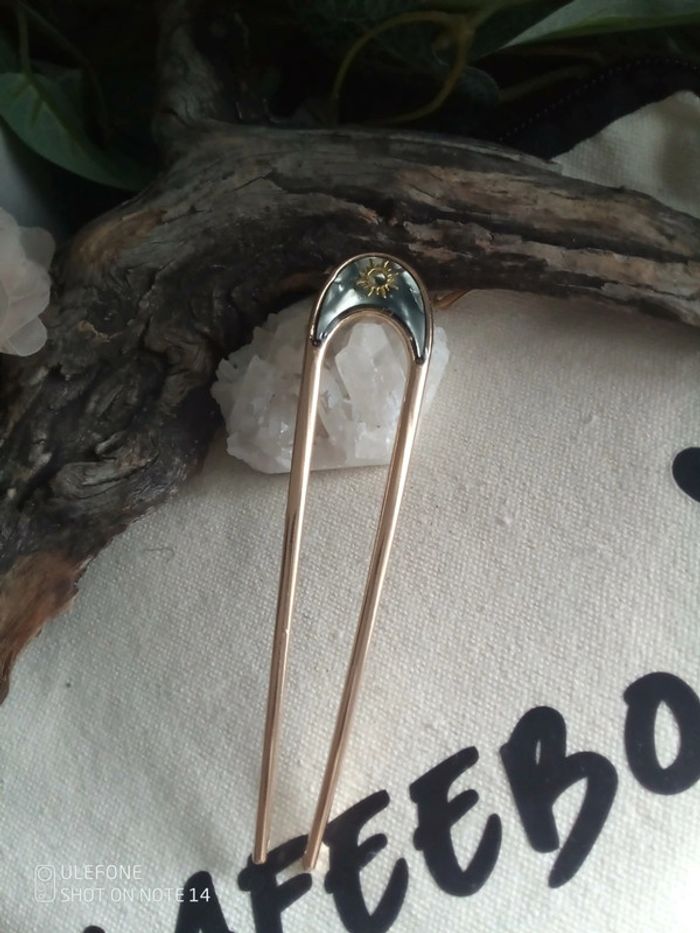 Barrette pique à cheveux bohème soleil. - photo numéro 2