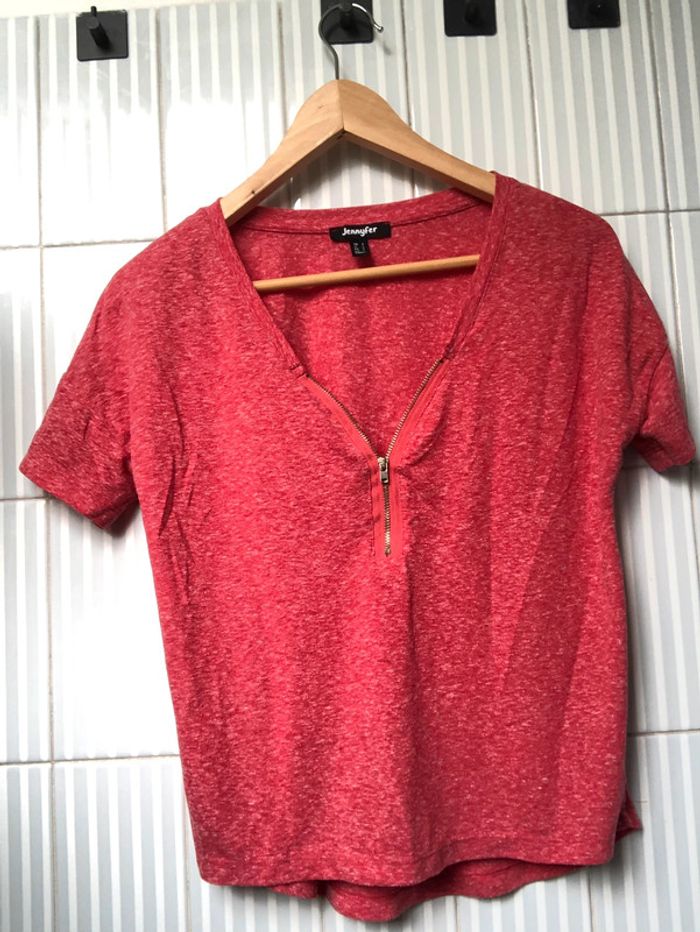 T-shirt Rose-Rouge Jennyfer