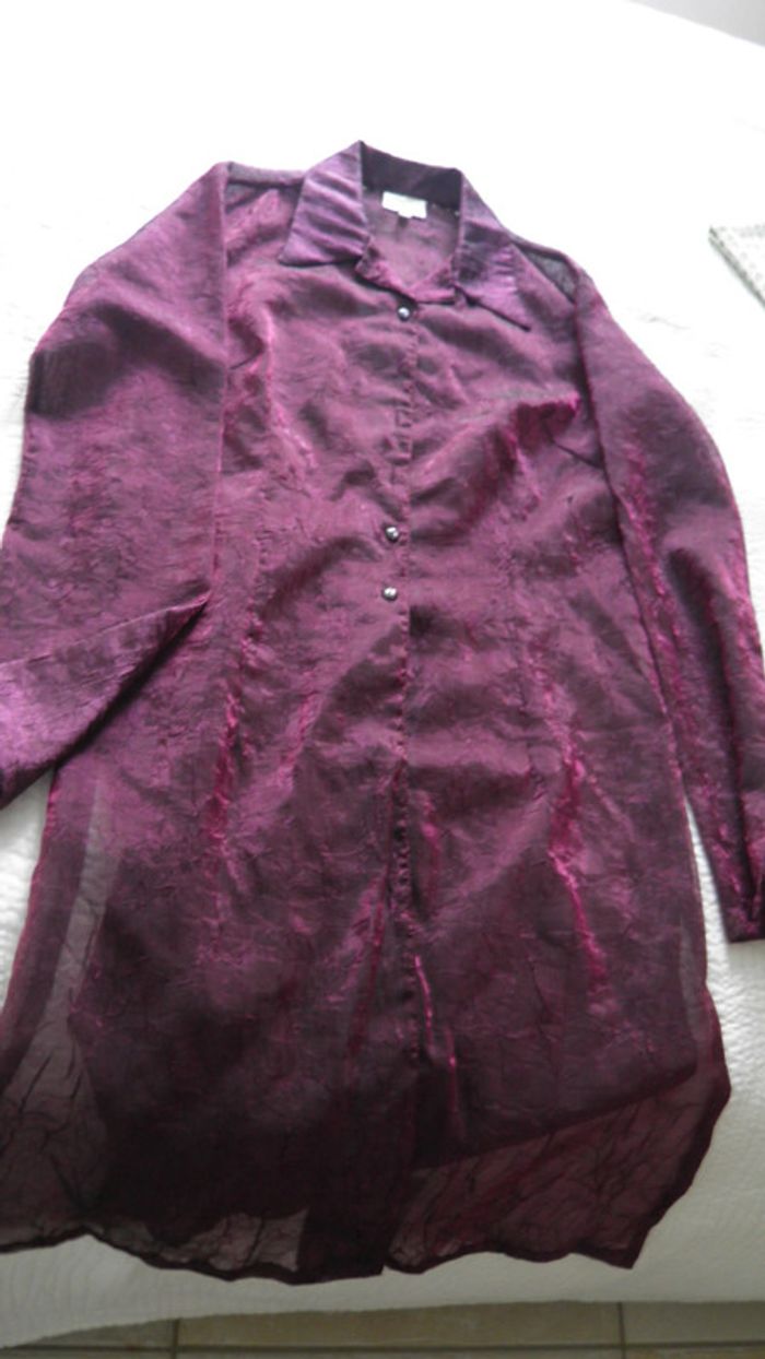 Tunique longues voile violet taille 38 Camaieu